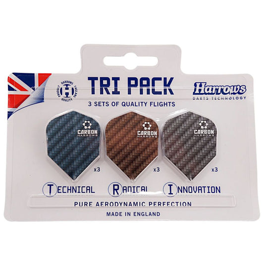 HARROWS Tri Pack Carbon Flights 9 Flights