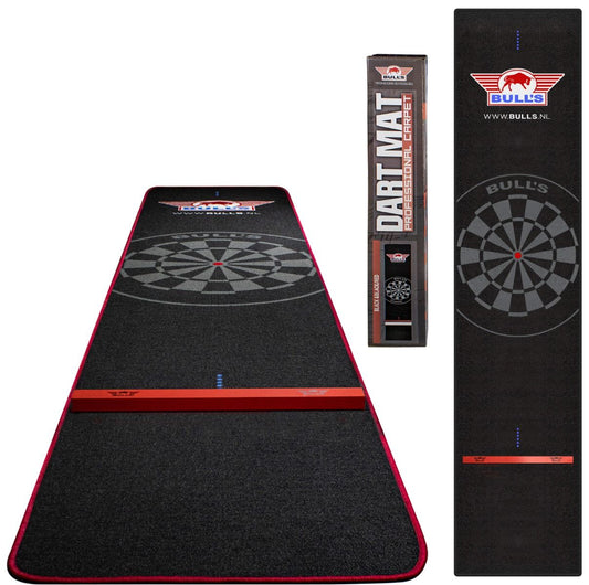 BullsNL Carpet/Dartmatte Black Red 300x65 + Oche