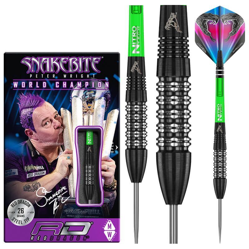 Reddragon Snakebite Peter Wright Black Strike Steeldart 26g