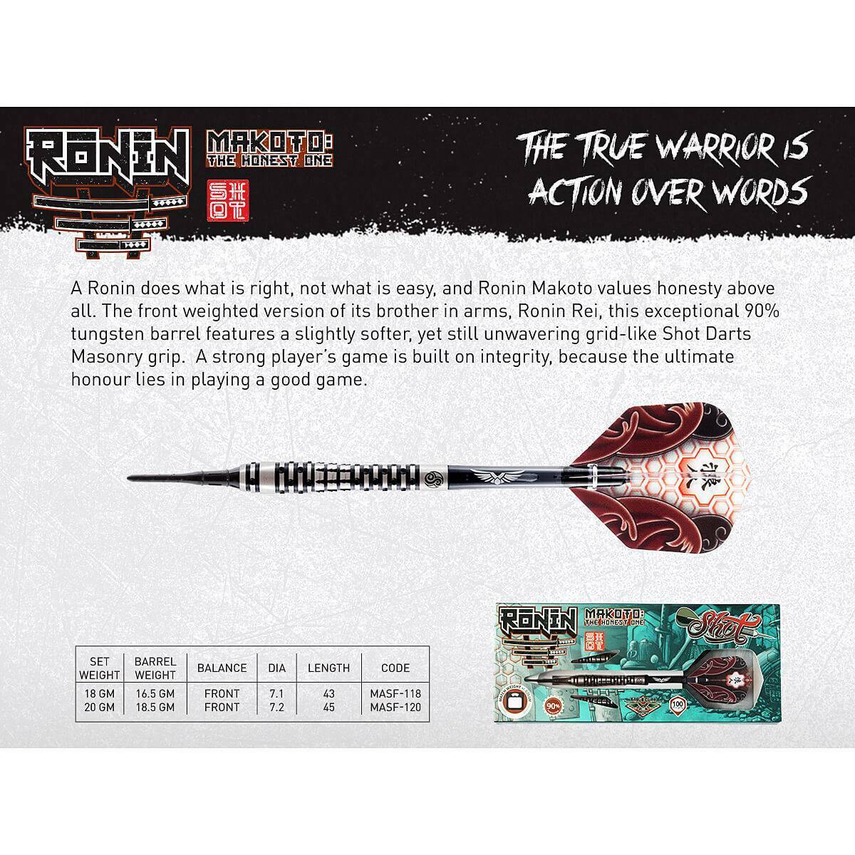 Shot Ronin Makoto 1 FW 90% Softdart 20g