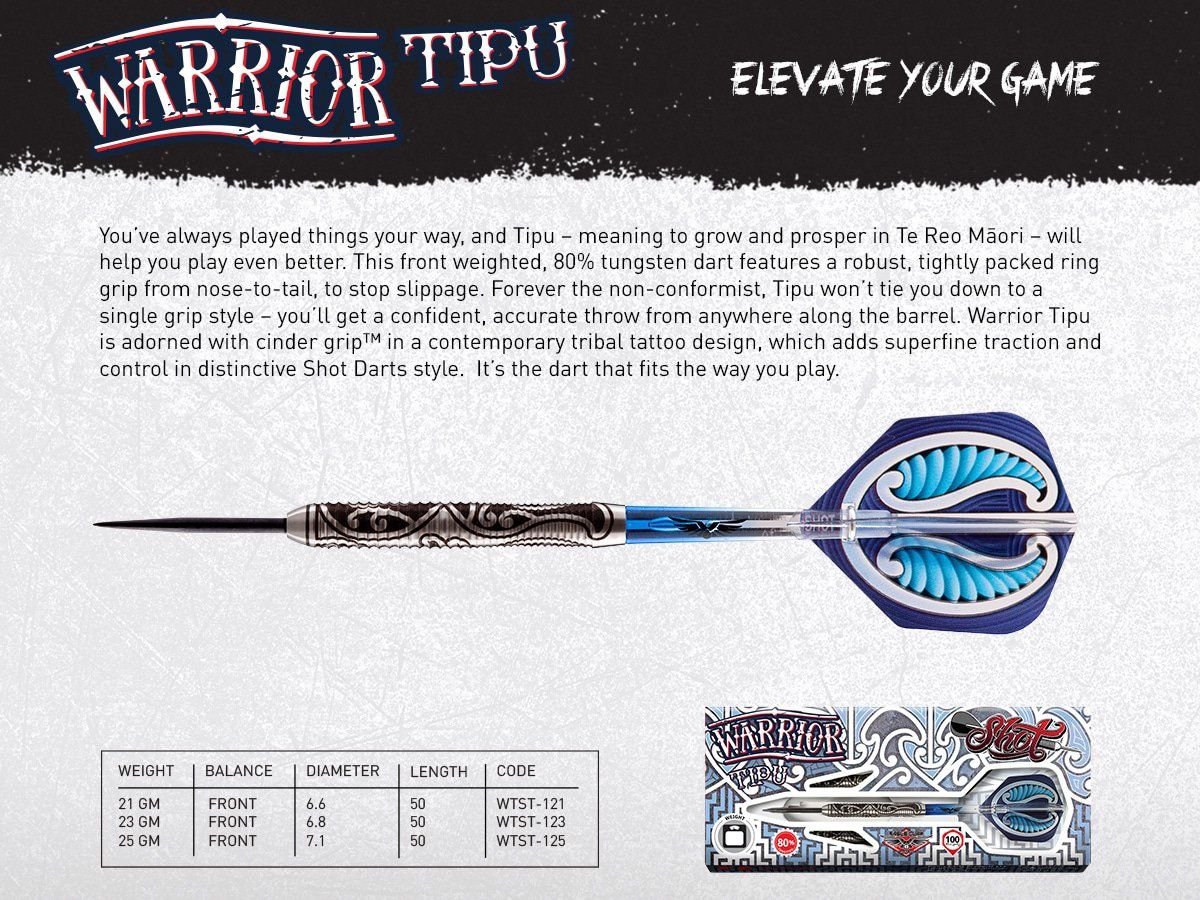 Shot Warrior Tipu 80% Steeldart 23g
